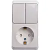 Блок Schneider Electric Этюд BPA16-202B розетка с заземлением + выключатель 2 клавиши белый
