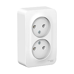 Розетка Schneider Electric Blanca BLNRA000211 2-местная без заземления без шторки белая