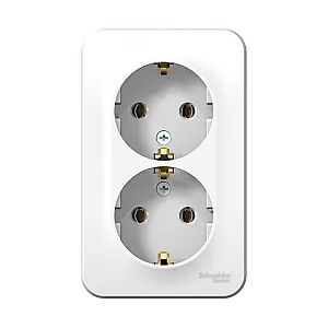 Розетка Schneider Electric Blanca BLNRA010211 2-местная с заземлением без шторки белая