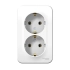 Розетка Schneider Electric Blanca BLNRA010211 2-местная с заземлением без шторки белая