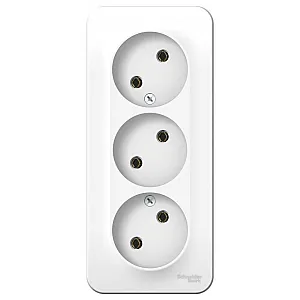 Розетка Schneider Electric Blanca BLNRA000311 3-местная без заземления без шторки белая