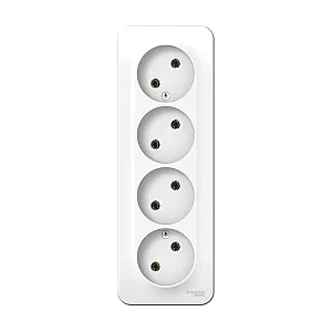 Розетка Schneider Electric Blanca BLNRA000411 4 места без заземления без шторок 16А 250В белая