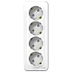 Розетка Schneider Electric Blanca BLNRA011411 4 места с заземлением белая