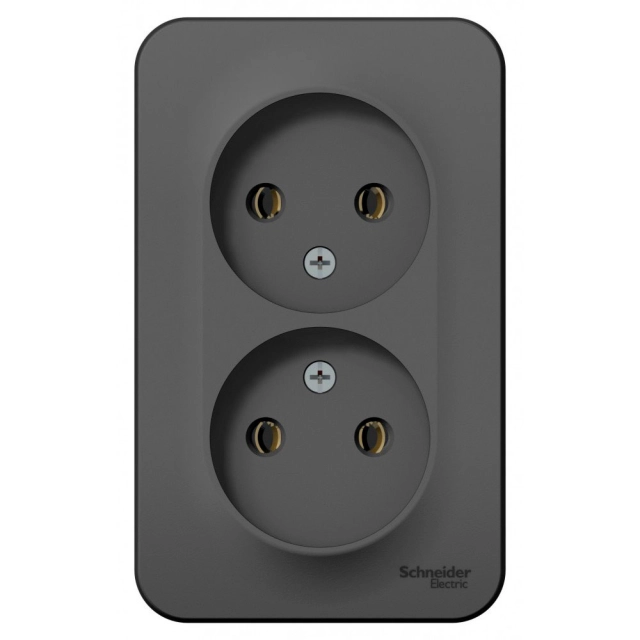 Розетка Schneider Electric Blanca BLNRA000216 2 места без заземления антрацит Розетка Schneider Electric Blanca BLNRA000216 2 места без заземления антрацит