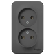 Розетка Schneider Electric Blanca BLNRA000216 2 места без заземления антрацит Розетка Schneider Electric Blanca BLNRA000216 2 места без заземления антрацит