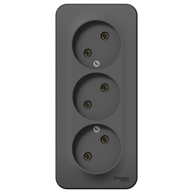 Розетка Schneider Electric Blanca BLNRA000316 3 места без заземления антрацит Розетка Schneider Electric Blanca BLNRA000316 3 места без заземления антрацит