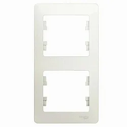Рамка Schneider Electric Glossa GSL000606 2 поста вертикальная перламутр