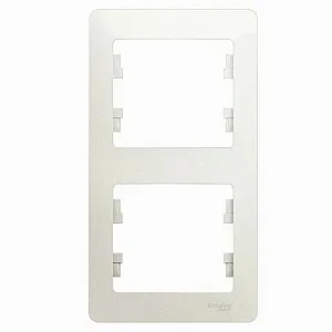 Рамка Schneider Electric Glossa GSL000606 2 поста вертикальная перламутр