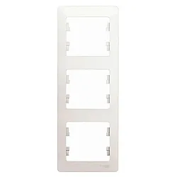 Рамка Schneider Electric Glossa GSL000607 3 поста вертикальная перламутр