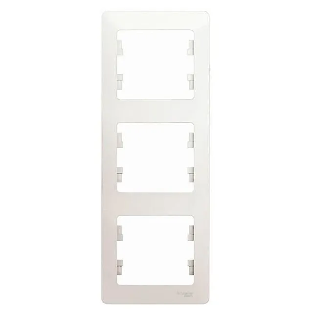 Рамка Schneider Electric Glossa GSL000607 3 поста вертикальная перламутр