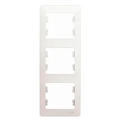Рамка Schneider Electric Glossa GSL000607 3 поста вертикальная перламутр