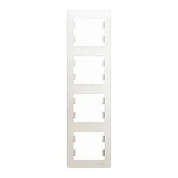 Рамка Schneider Electric Glossa GSL000608 4 поста вертикальная перламутр