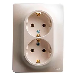 Розетка Schneider Electric Glossa GSL000624 2 места с заземлением перламутр