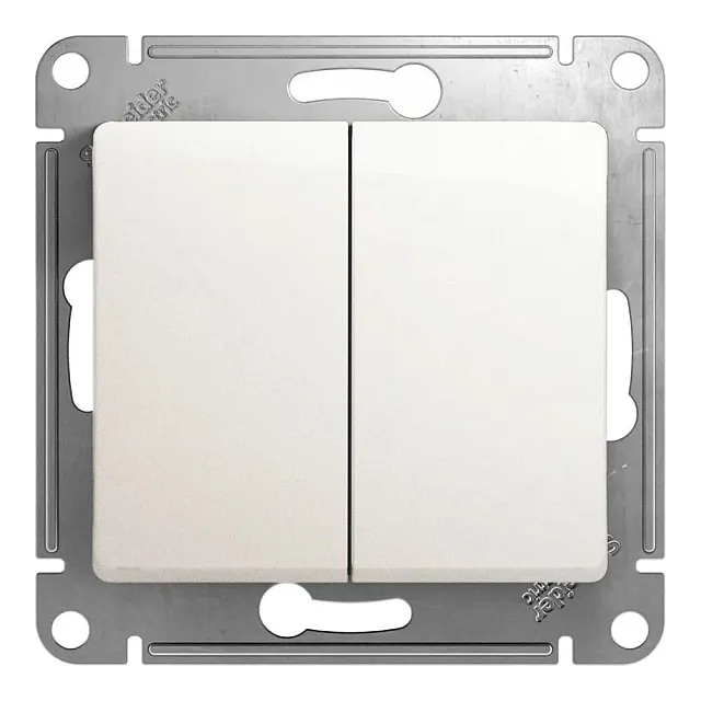 Выключатель Schneider Electric Glossa 2 клавиши перламутр
