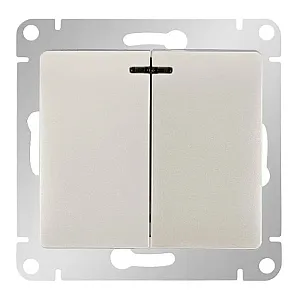 Выключатель Schneider Electric Glossa GSL000653 2 клавиши с подсветкой перламутр