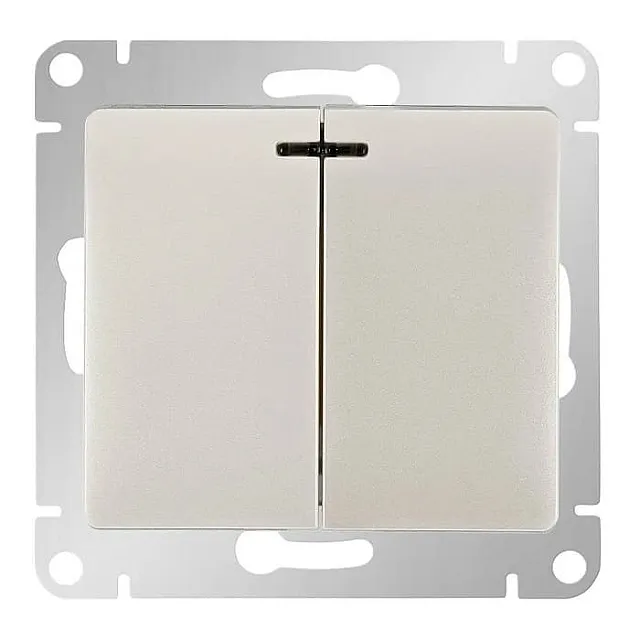 Выключатель Schneider Electric Glossa GSL000653 2 клавиши с подсветкой перламутр
