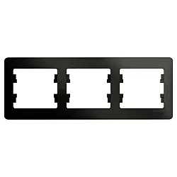 Рамка Schneider Electric Glossa GSL000703 3 поста горизонтальная антрацит