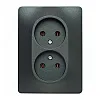 Розетка Schneider Electric Glossa GSL000720 2 места без заземления антрацит