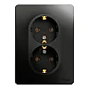 Розетка Schneider Electric Glossa 2 места с заземлением антрацит
