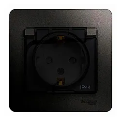 Розетка Schneider Electric Glossa GSL000748 1 гнездо антрацит