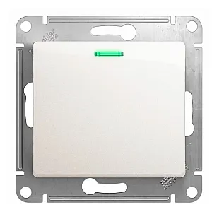 Выключатель проходной Schneider Electric Glossa GSL000763 1 клавиша с подсветкой перламутр