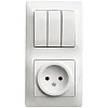 Блок Schneider Electric Glossa GSL000176 розетка и выключатель 3 клавиши белый