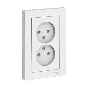 Розетка Schneider Electric AtlasDesign ATN000120 2-местная без заземления белая