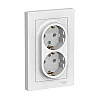 Розетка Schneider Electric AtlasDesign ATN000124 2-местная с заземлением без шторки белая