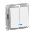 Выключатель Schneider Electric AtlasDesign ATN000153 2 клавиши с подсветкой белый