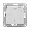 Розетка Schneider Electric AtlasDesign ATN000146 с заземлением со шторкой с крышкой белая