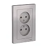 Розетка Schneider Electric AtlasDesign ATN000320 2-местная без заземления без шторки алюминий