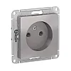 Розетка Schneider Electric AtlasDesign ATN000341 без заземления без шторки алюминий