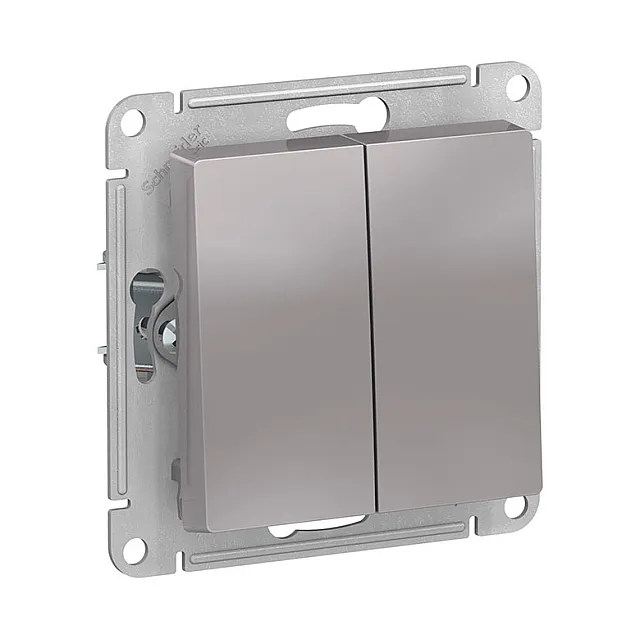 Выключатель Schneider Electric AtlasDesign ATN000351 2-клавиши алюминий
