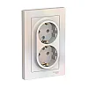Розетка Schneider Electric AtlasDesign ATN000424 2-местная с заземлением без шторки жемчуг