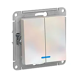 Выключатель Schneider Electric AtlasDesign ATN000453 2 клавиши с подсветкой жемчуг