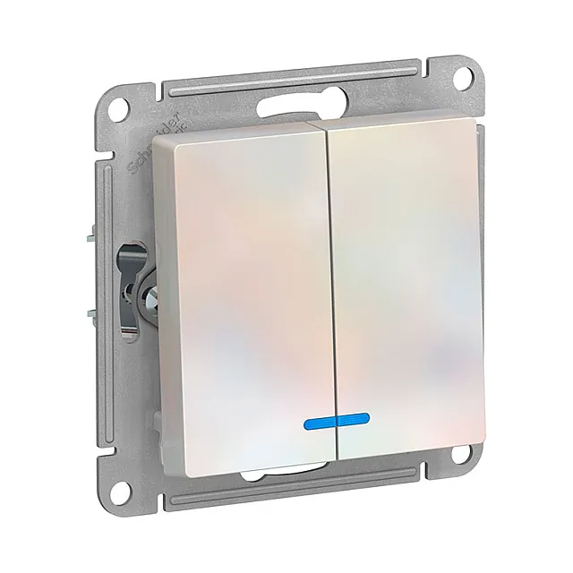 Выключатель Schneider Electric AtlasDesign ATN000453 2 клавиши с подсветкой жемчуг