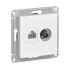 Розетка TV + компьютерная Schneider Electric AtlasDesign ATN000189 TV + RJ45 кат.5e белая