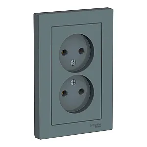 Розетка Schneider Electric AtlasDesign ATN000720 двойная без заземления грифель