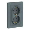 Розетка Schneider Electric AtlasDesign ATN000724 2 места с заземлением грифель
