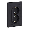 Розетка Schneider Electric AtlasDesign ATN001024 2 места с заземлением карбон