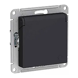 Розетка Schneider Electric AtlasDesign ATN001046 с заземлением со шторкой с крышкой карбон