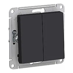 Выключатель проходной Systeme Electric AtlasDesign ATN001065 2 клавиши карбон