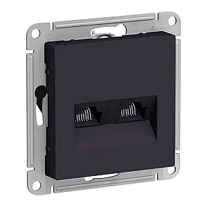 Розетка компьютерная Schneider Electric AtlasDesign ATN001085 RJ45+RJ45 карбон