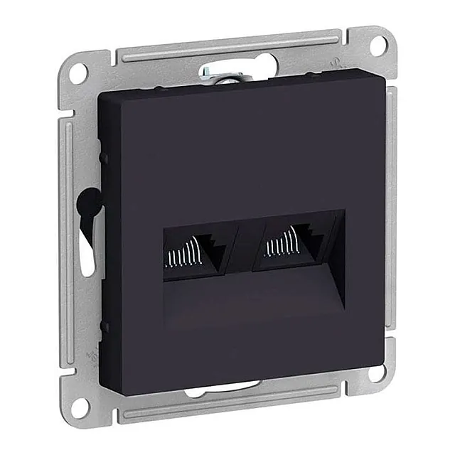 Розетка компьютерная Schneider Electric AtlasDesign ATN001085 RJ45+RJ45 карбон