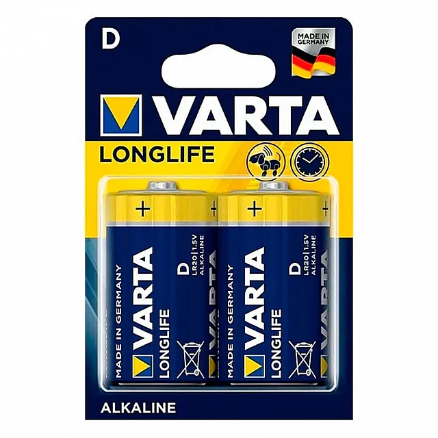 Батарейка Varta Longlife 2 D/LR20 BL2 2/20/100 К