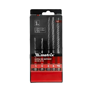 Набор буров по бетону Matrix SDS Plus 5-10 мм 5 шт