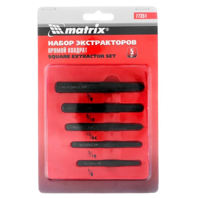 Набор экстракторов Matrix 77351 прямой квадрат 5 шт Набор экстракторов Matrix 77351 прямой квадрат 5 шт