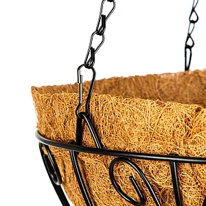 Кашпо подвесное Palisad 69010 с декором с кокосовой корзиной 30 см