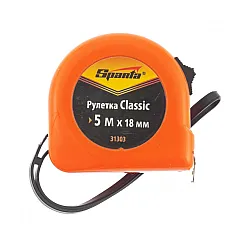 Рулетка Sparta Classic 5 м*18 мм пластиковый корпус