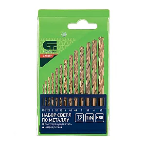 Набор сверл по металлу Сибртех 723867 1.5-6.5 мм HSS 13 шт